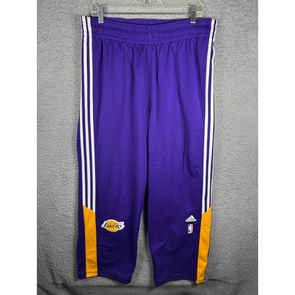 Y2K Adidas NBA Los Angeles Lakers Purple Track Pants Mens Large 2014 Warmups